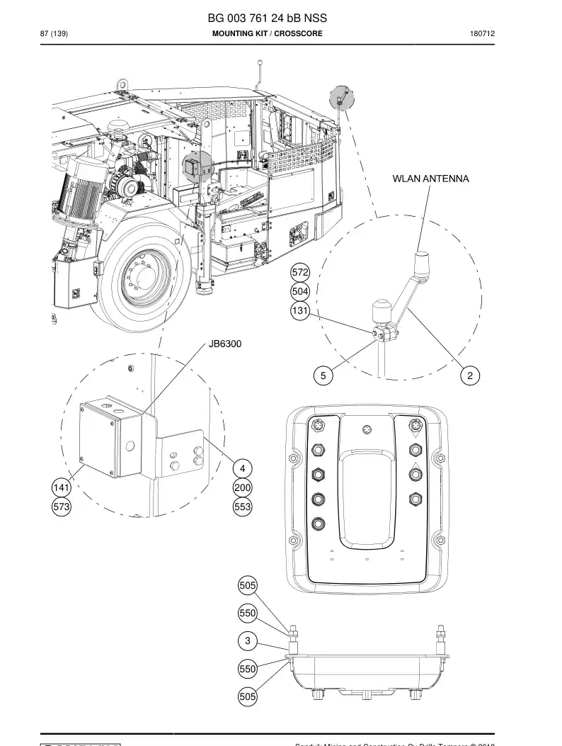 BG00376124b BG 003 761 24b Mounting Kit - Sandvik Technical Drawing