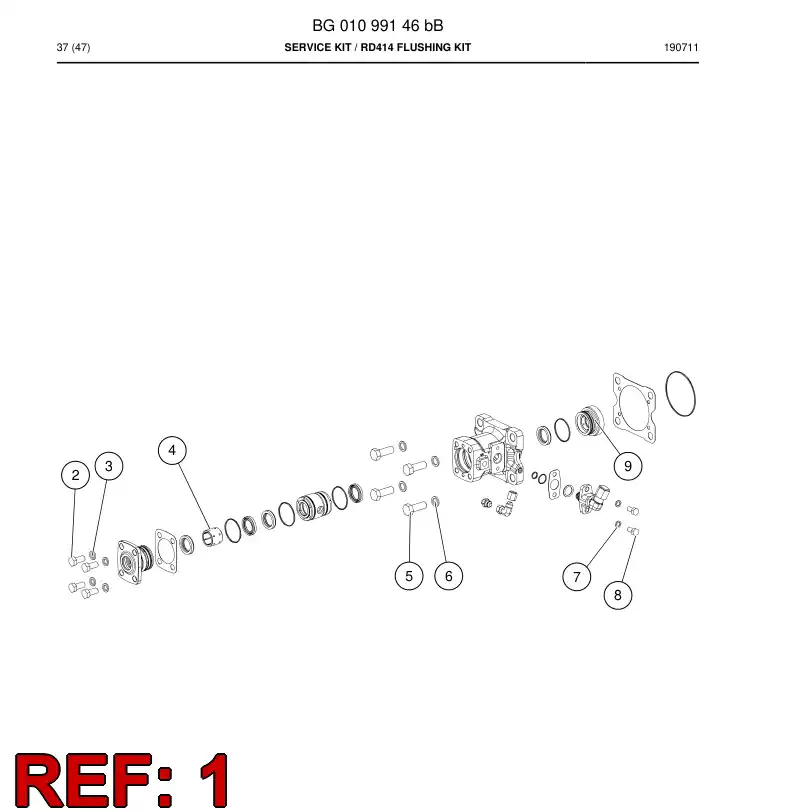 BG00377492a BG 003 774 92a Seal Kit - Sandvik Technical Drawing