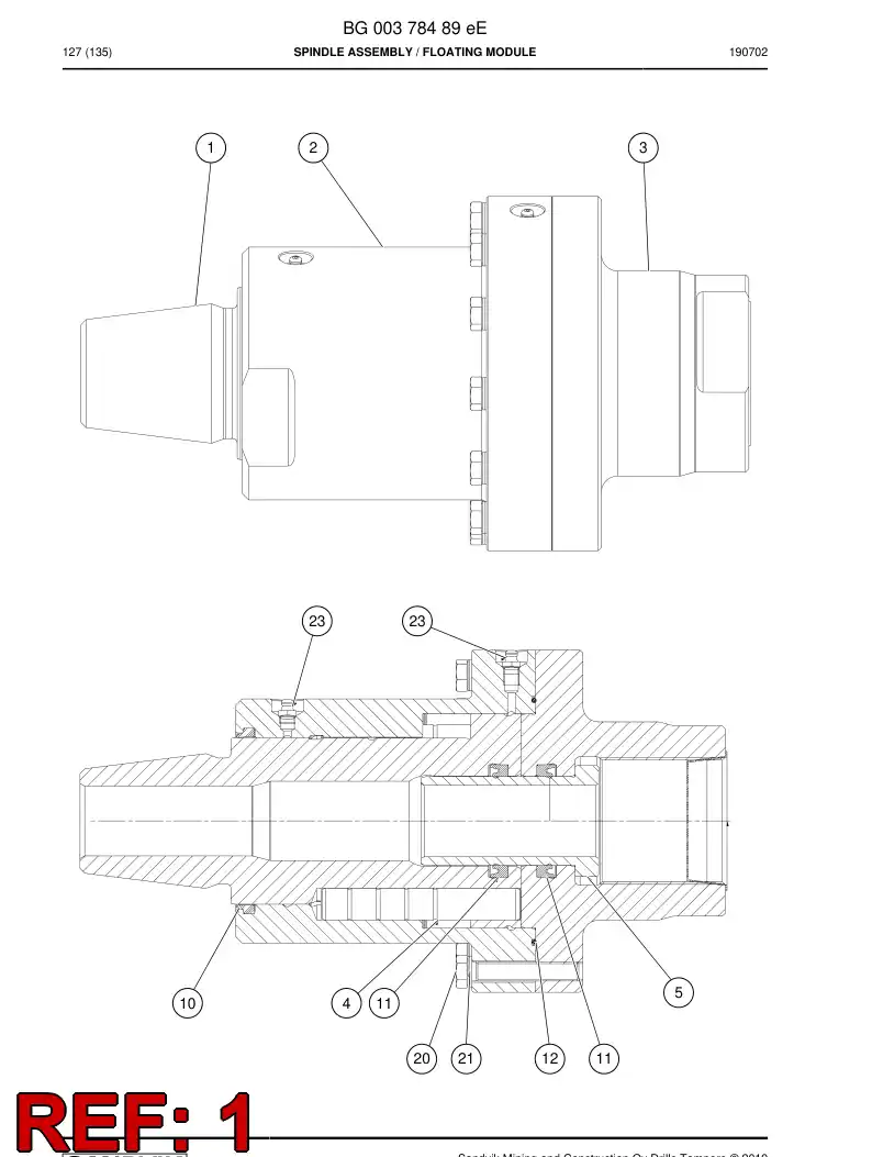 BG00377624g BG 003 776 24g Shaft - Sandvik Technical Drawing