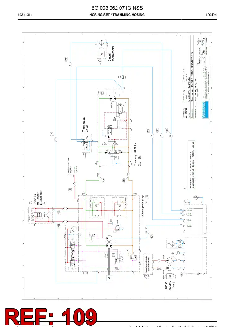 BG00377708a BG 003 777 08a Hose Assembly, Hydraulic - Sandvik Technical Drawing