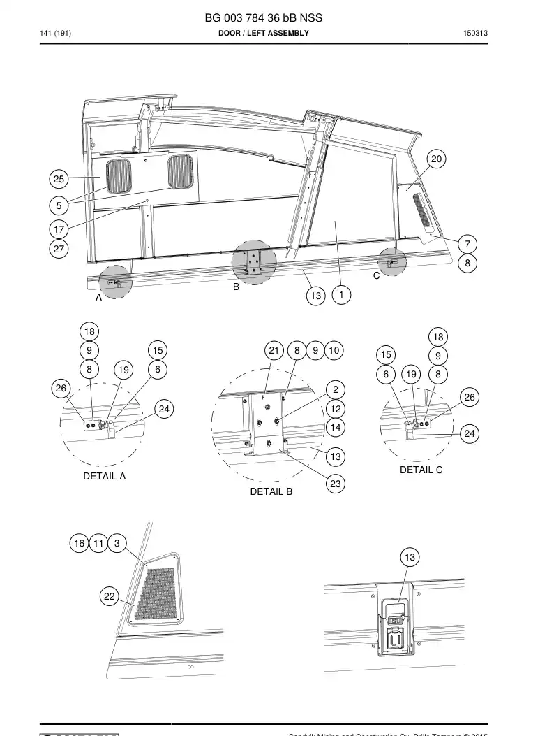 BG00378436d BG 003 784 36d Door - Sandvik Technical Drawing
