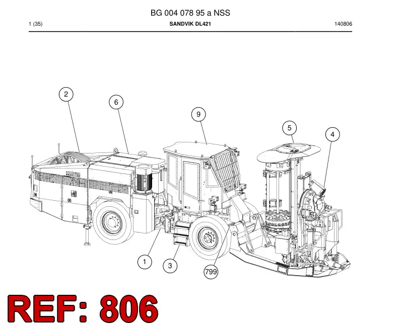 BG00378544a BG 003 785 44a Hosing Set - Sandvik Technical Drawing