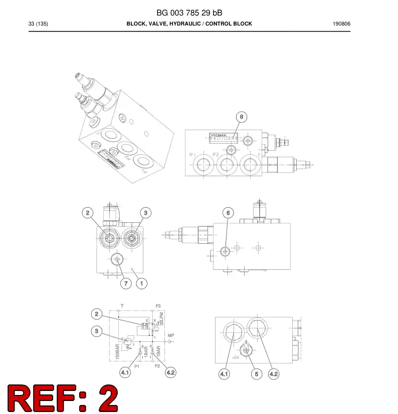 BG00378572a BG 003 785 72a Valve, Flow Divider - Sandvik Technical Drawing