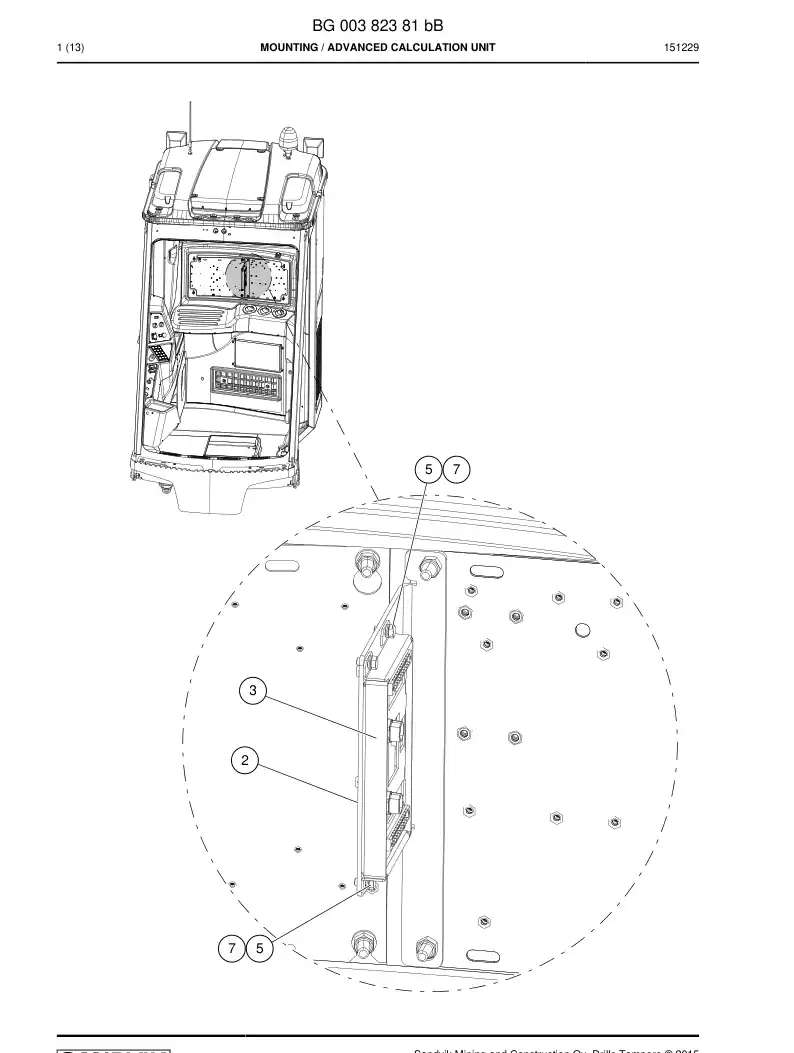 BG00382381b BG 003 823 81b Mounting - Sandvik Technical Drawing
