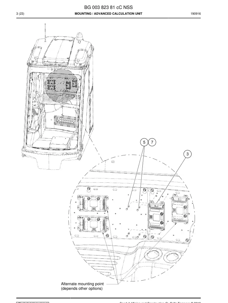 BG00382381c BG 003 823 81c Mounting - Sandvik Technical Drawing