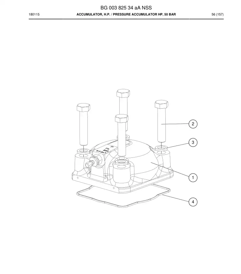 BG00382534a BG 003 825 34a ACUMULADOR, H.P. - Sandvik Technical Drawing