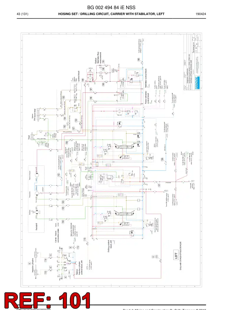 BG00382683a BG 003 826 83a Hose Assembly, Hydraulic - Sandvik Technical Drawing