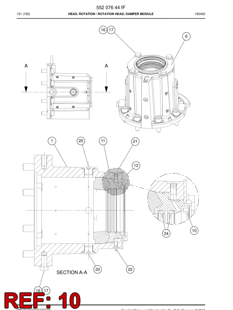 BG00382868a BG 003 828 68a Seal, Shaft - Sandvik Technical Drawing