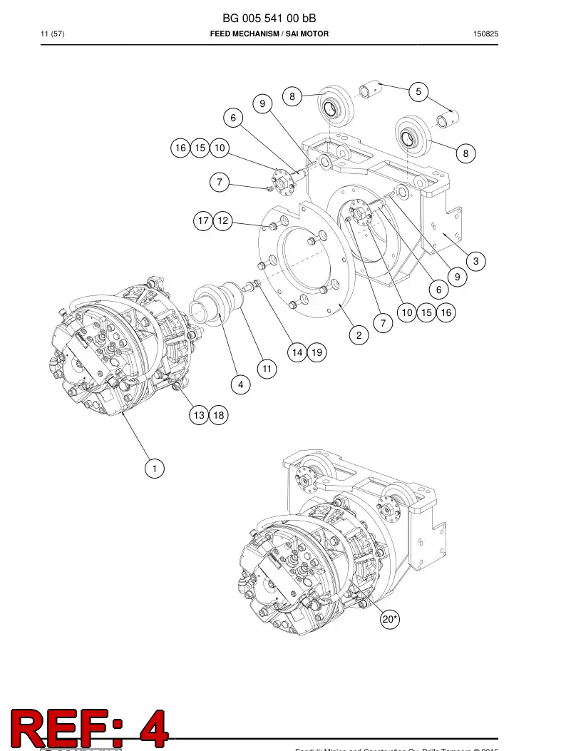 BG00382901a BG 003 829 01a Pulley, Chain - Sandvik Technical Drawing