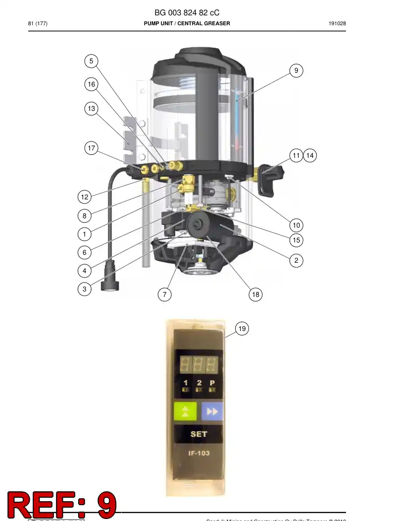 BG00382973a BG 003 829 73a Gauge, Level - Sandvik Technical Drawing