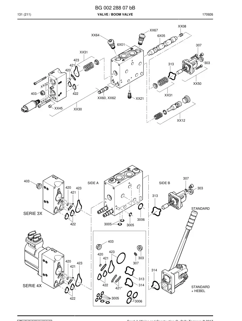BG00385319a BG 003 853 19a Valve, Pressure Reducing - Sandvik Technical Drawing