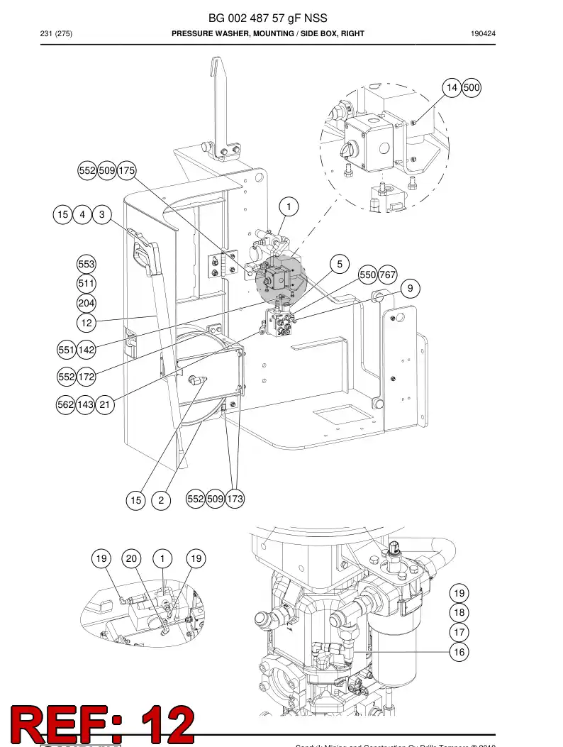 BG00386893a BG 003 868 93a Bracket - Sandvik Technical Drawing