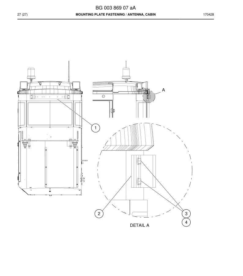 BG00386907a BG 003 869 07a Mounting Plate Fastening - Sandvik Technical Drawing