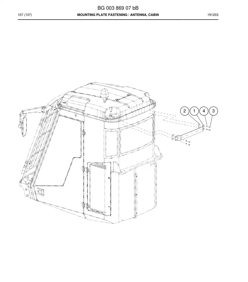BG00386907b BG 003 869 07b Mounting Plate Fastening - Sandvik Technical Drawing