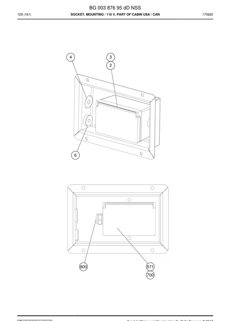 BG00387695d BG 003 876 95d Socket, Mounting - Sandvik Technical Drawing