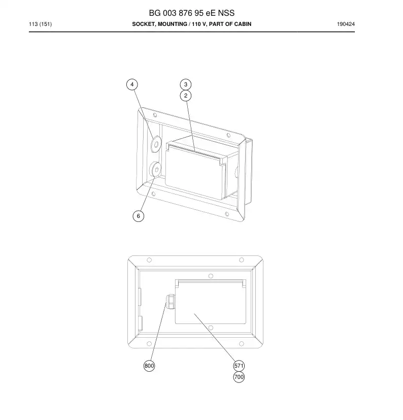 BG00387695e BG 003 876 95e Socket, Mounting - Sandvik Technical Drawing