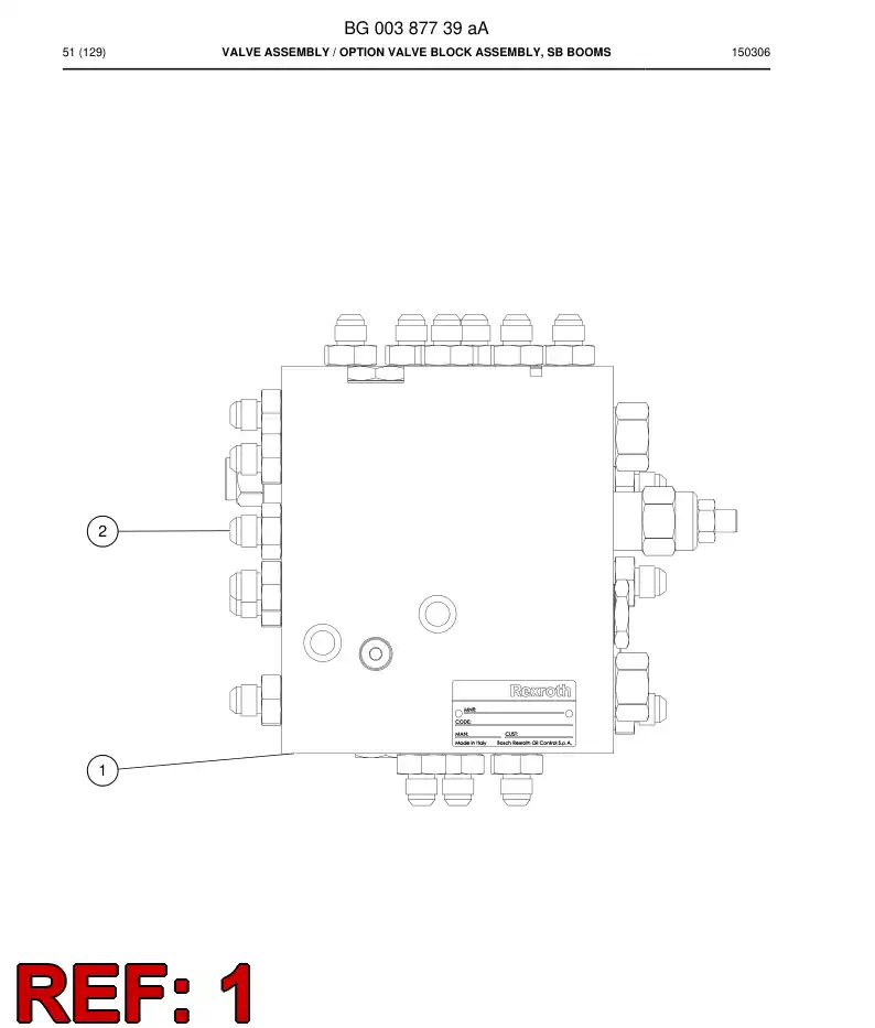BG00387743a BG 003 877 43a Valve Assembly - Sandvik Technical Drawing