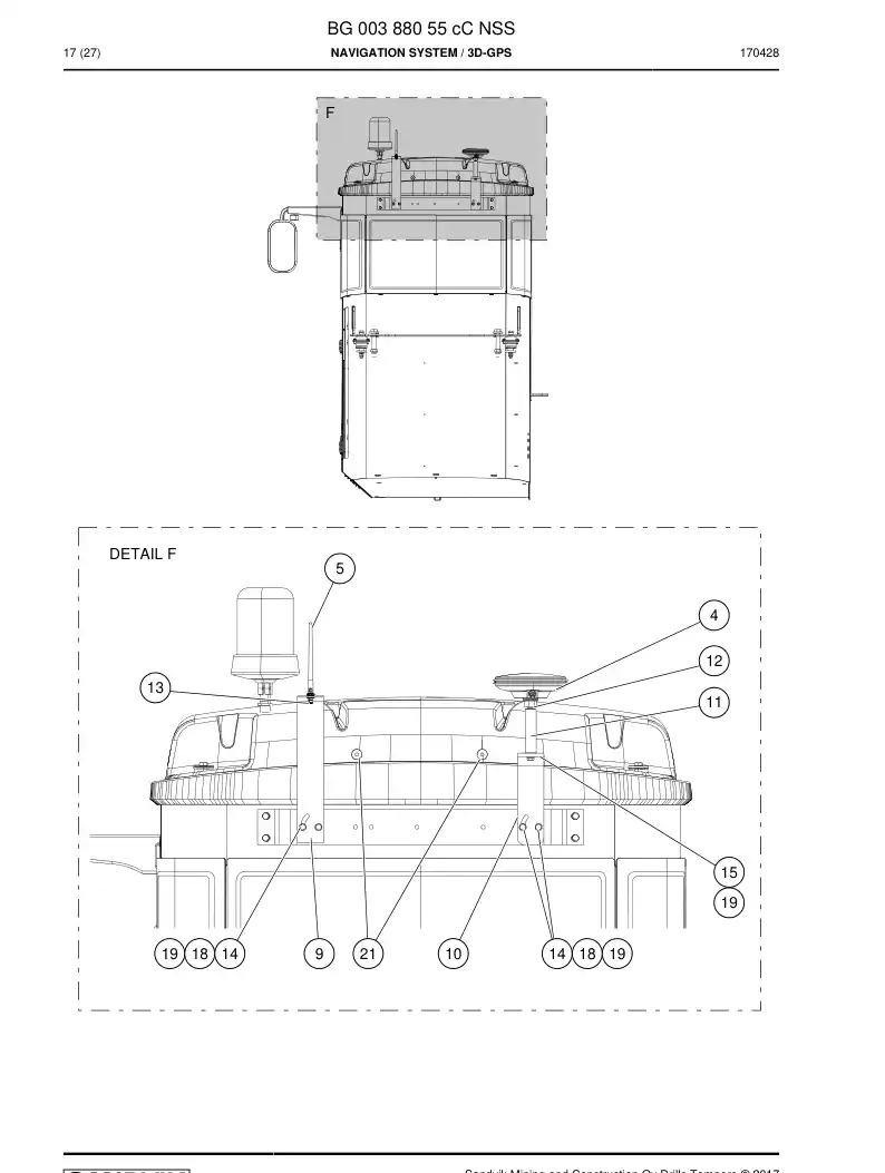BG00388055c BG 003 880 55c Navigation System - Sandvik Technical Drawing