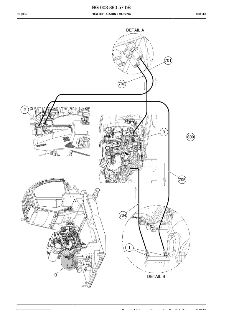 BG00389057b BG 003 890 57b Heater, Cabin - Sandvik Technical Drawing