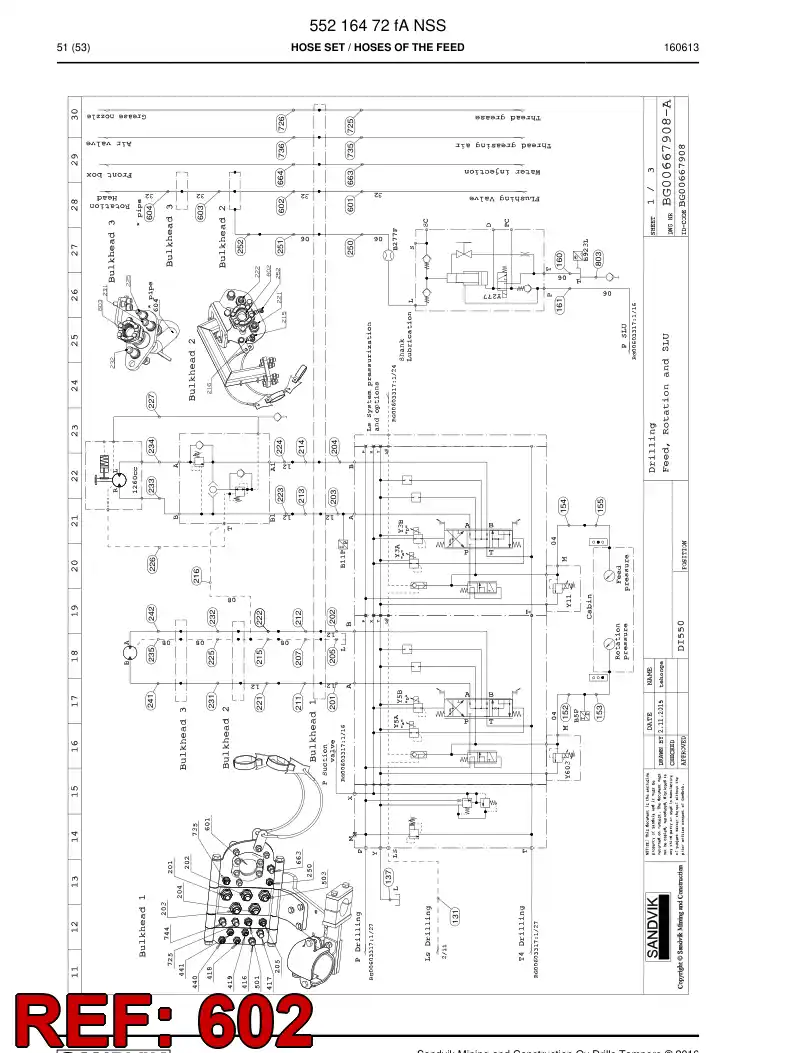 BG00389124a BG 003 891 24a Hose Assembly - Sandvik Technical Drawing