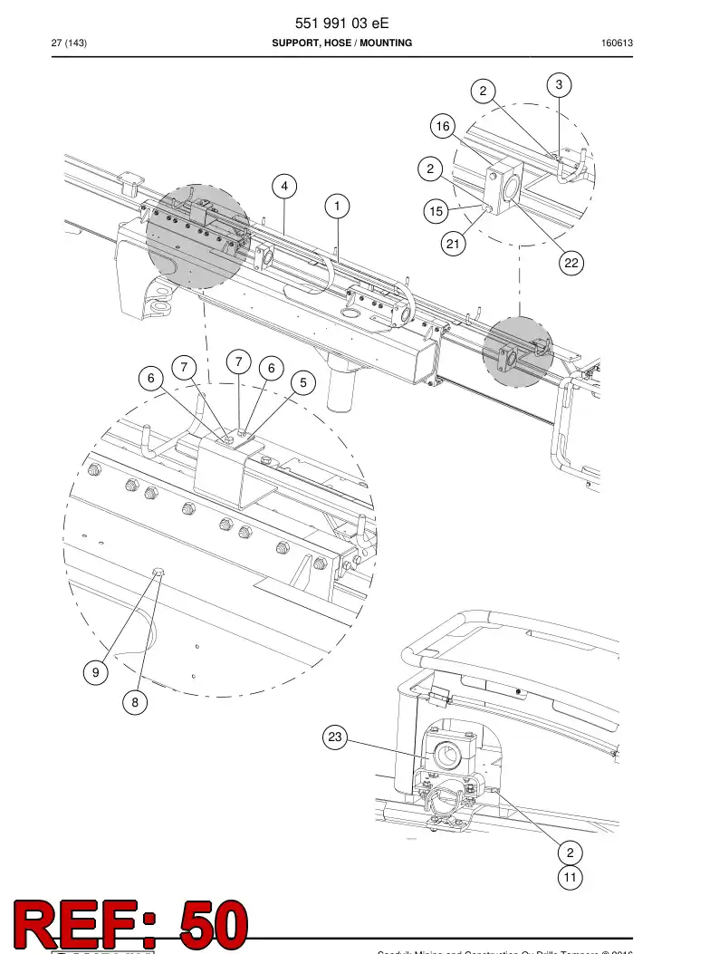 BG00389398a BG 003 893 98a Bushing, Rubber - Sandvik Technical Drawing