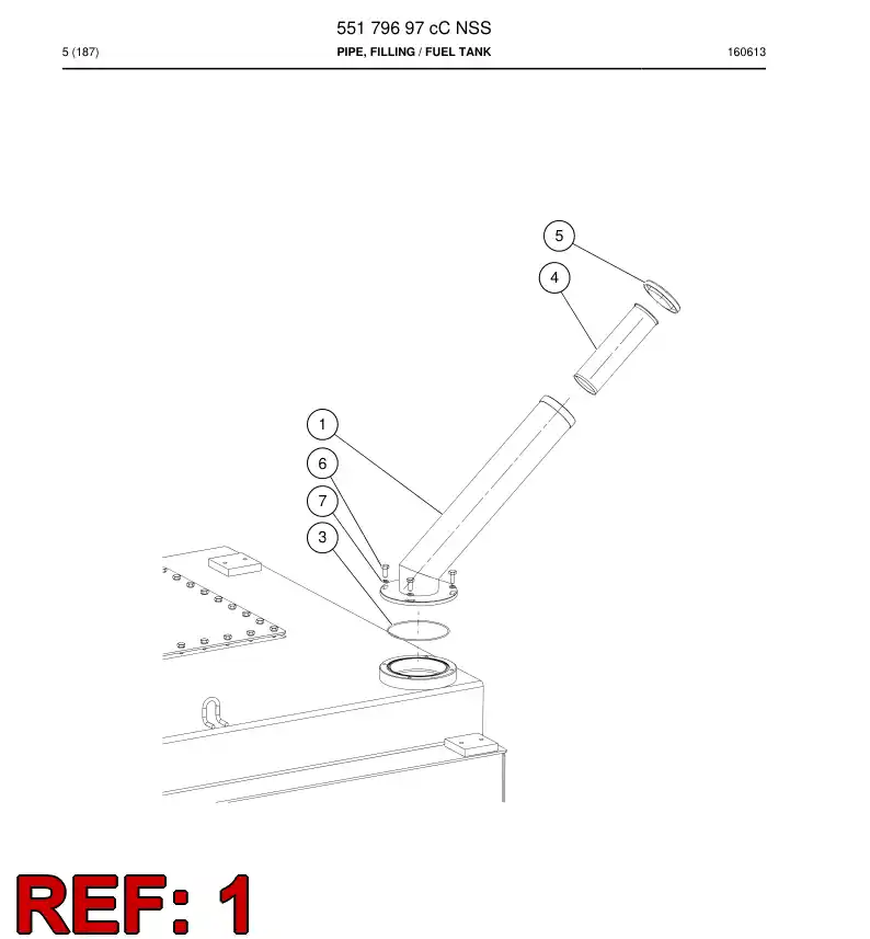 BG00391008a BG 003 910 08a Pipe, Filling - Sandvik Technical Drawing