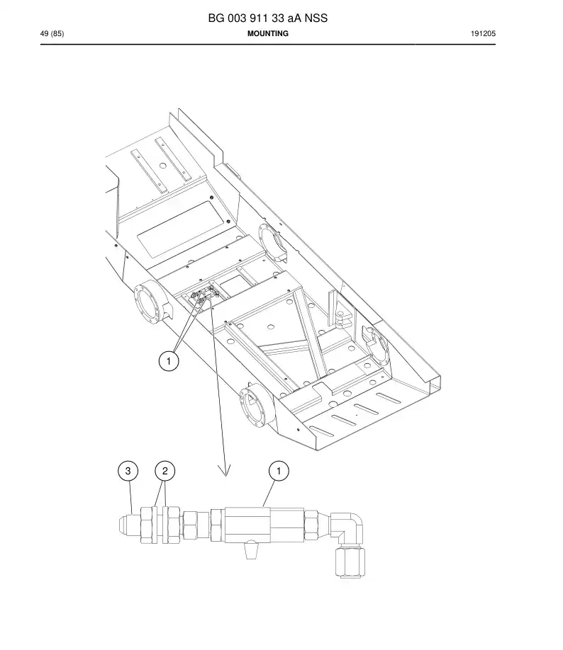 BG00391133a BG 003 911 33a Mounting - Sandvik Technical Drawing