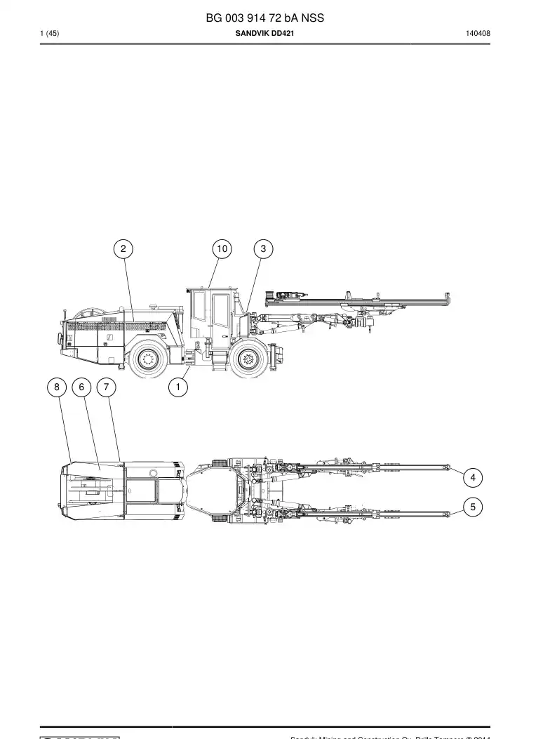 BG00391472b BG 003 914 72b Sandvik DD421 - Sandvik Technical Drawing