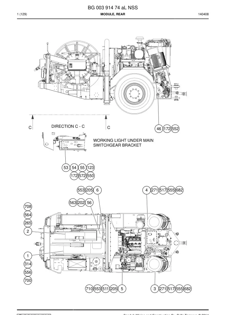 BG00391474a BG 003 914 74a Module, Rear - Sandvik Technical Drawing