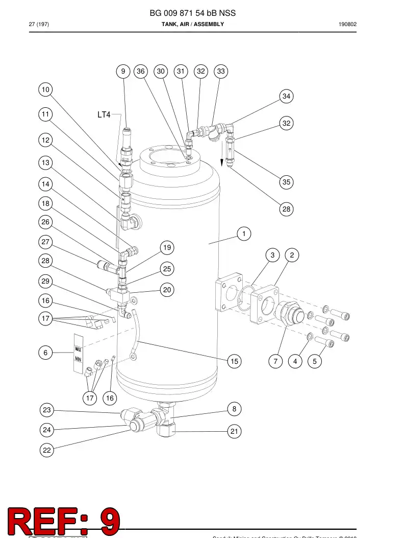 BG00391526a BG 003 915 26a Valve, Shock Load - Sandvik Technical Drawing
