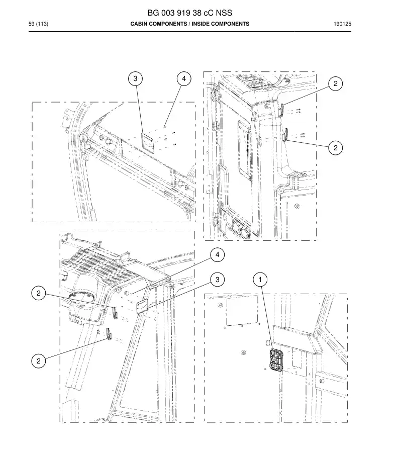 BG00391938d BG 003 919 38d Cabin Components - Sandvik Technical Drawing