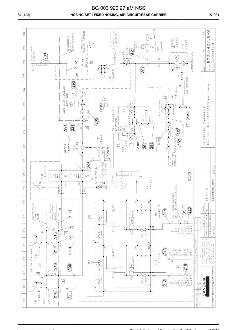 BG00392027a BG 003 920 27a Hosing Set - Sandvik Technical Drawing