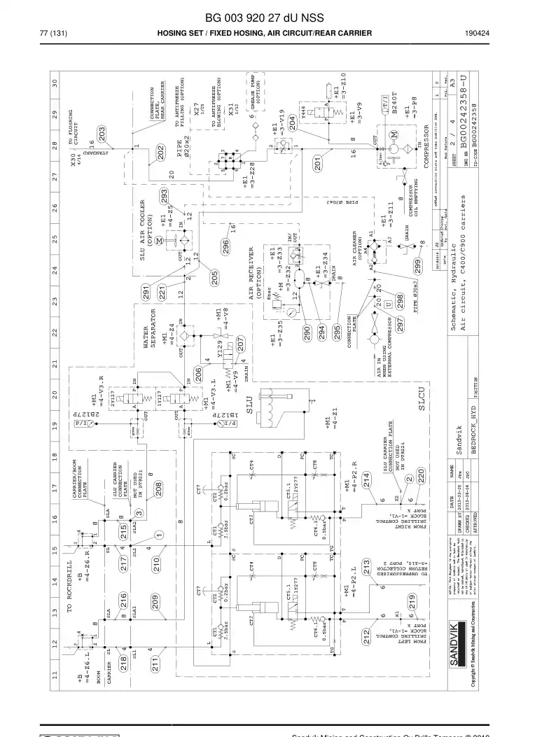 BG00392027d BG 003 920 27d Hosing Set - Sandvik Technical Drawing