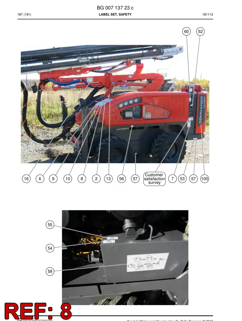 BG00394425a BG 003 944 25a Decal - Sandvik Technical Drawing