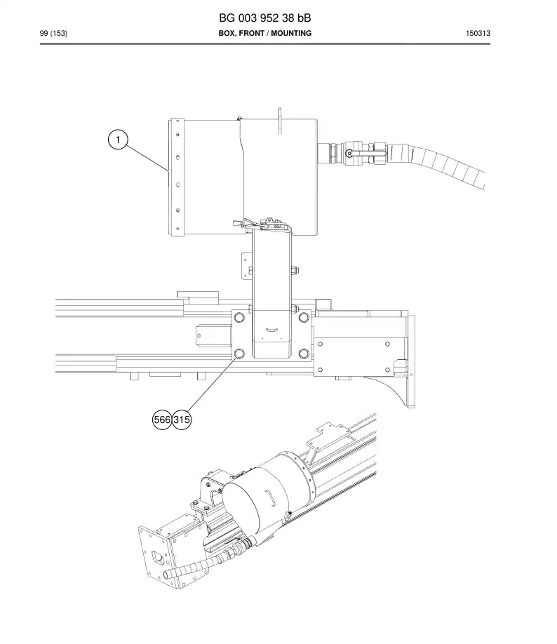 BG00395238b BG 003 952 38b Box, Front - Sandvik Technical Drawing