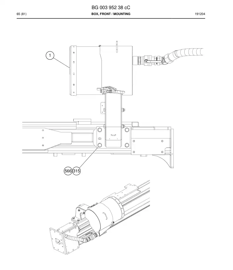 BG00395238c BG 003 952 38c Box, Front - Sandvik Technical Drawing