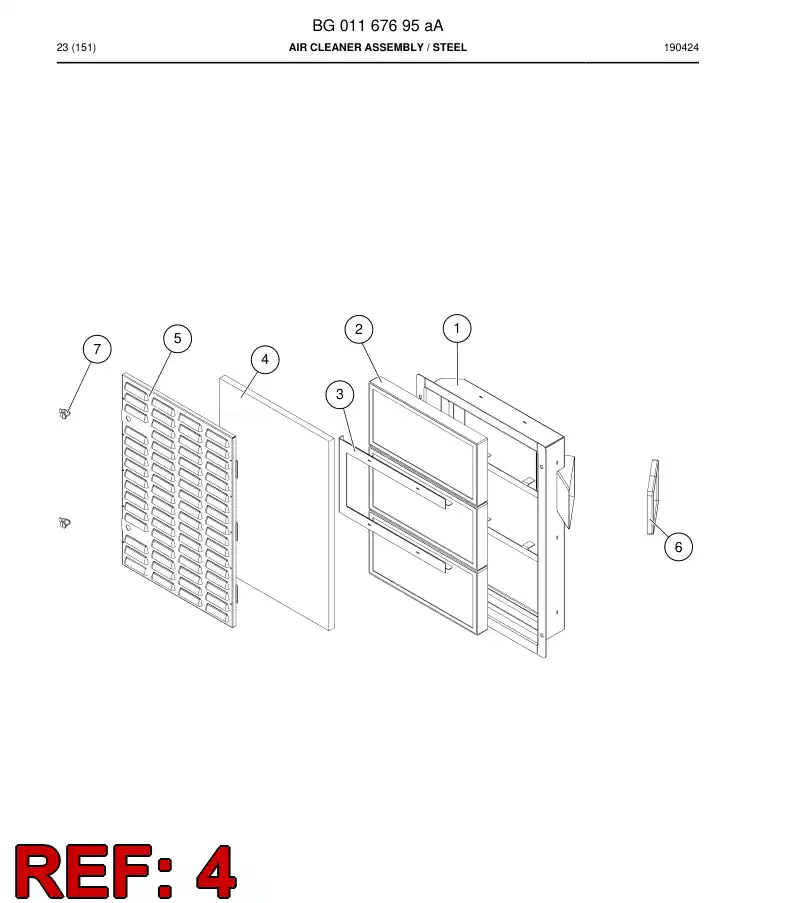 BG00395678a BG 003 956 78a Filter Element, Air - Sandvik Technical Drawing