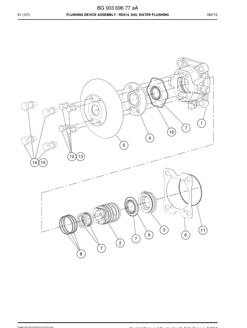 BG00395793a BG 003 957 93a Seal Kit - Sandvik Technical Drawing