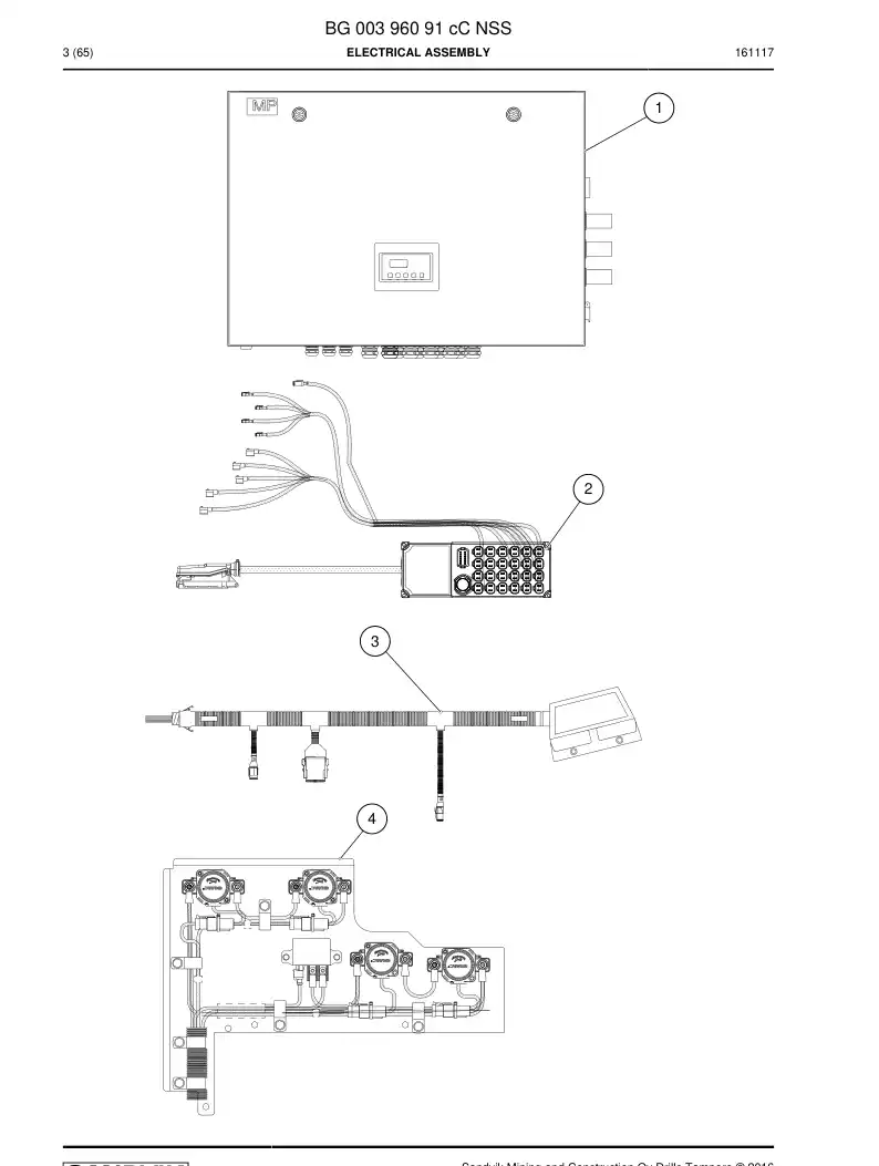 BG00396091c BG 003 960 91c Electrical Assembly - Sandvik Technical Drawing