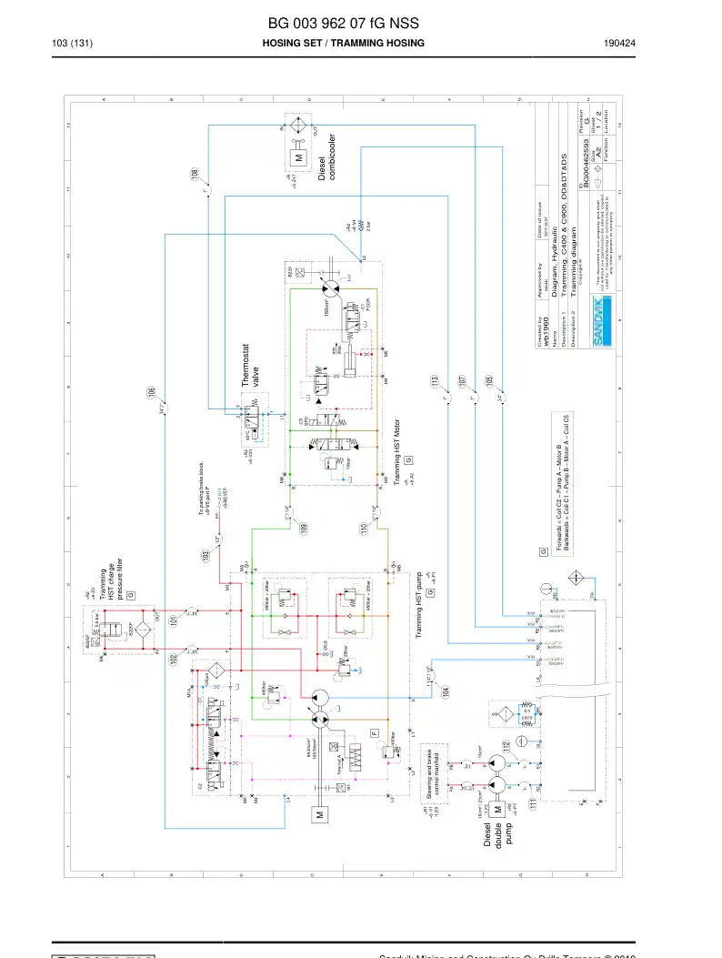 BG00396207f BG 003 962 07f Hosing Set - Sandvik Technical Drawing