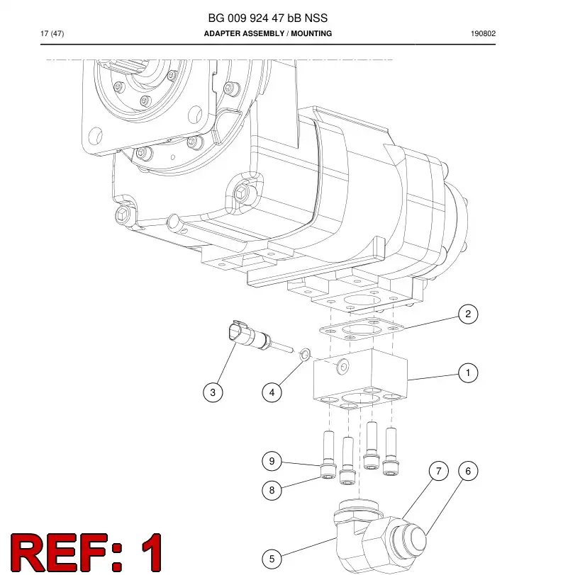 BG00396746a BG 003 967 46a Flange - Sandvik Technical Drawing