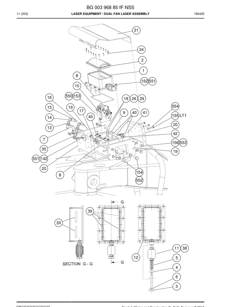 BG00396885g BG 003 968 85g Laser Equipment - Sandvik Technical Drawing
