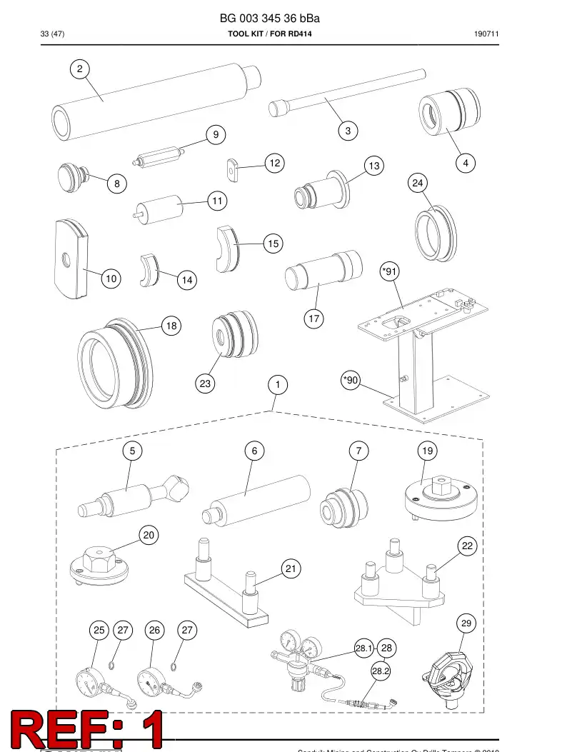 BG00397487a BG 003 974 87a Tool kit - Sandvik Technical Drawing