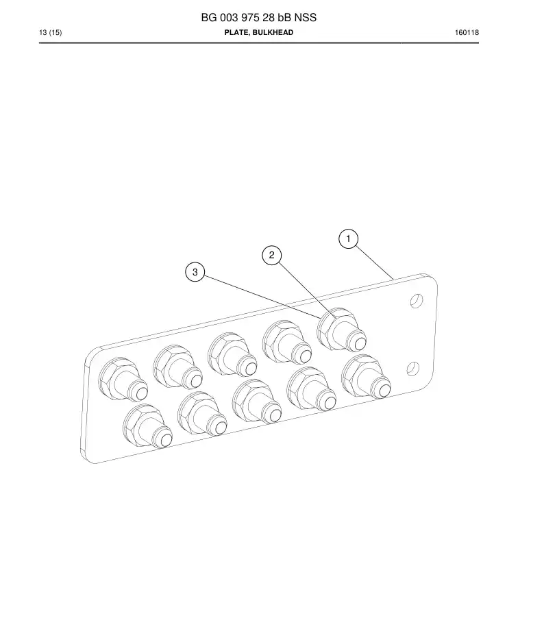 BG00397528b BG 003 975 28b Plate, Bulkhead - Sandvik Technical Drawing