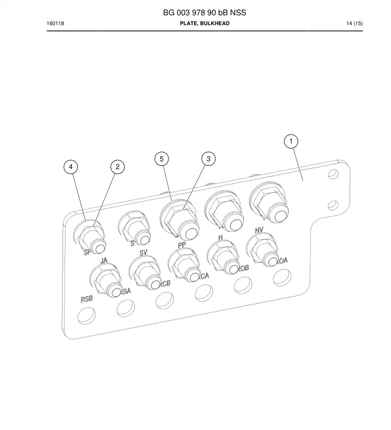 BG00397890b BG 003 978 90b Plate, Bulkhead - Sandvik Technical Drawing
