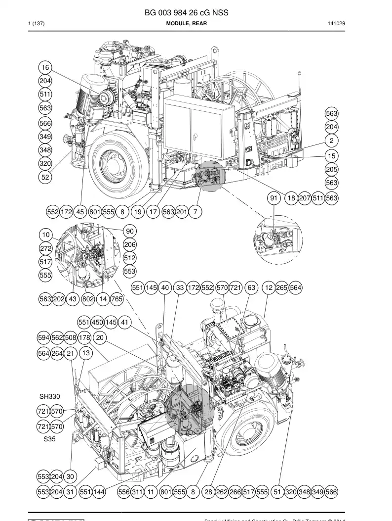 BG00398426c BG 003 984 26c Module, Rear - Sandvik Technical Drawing
