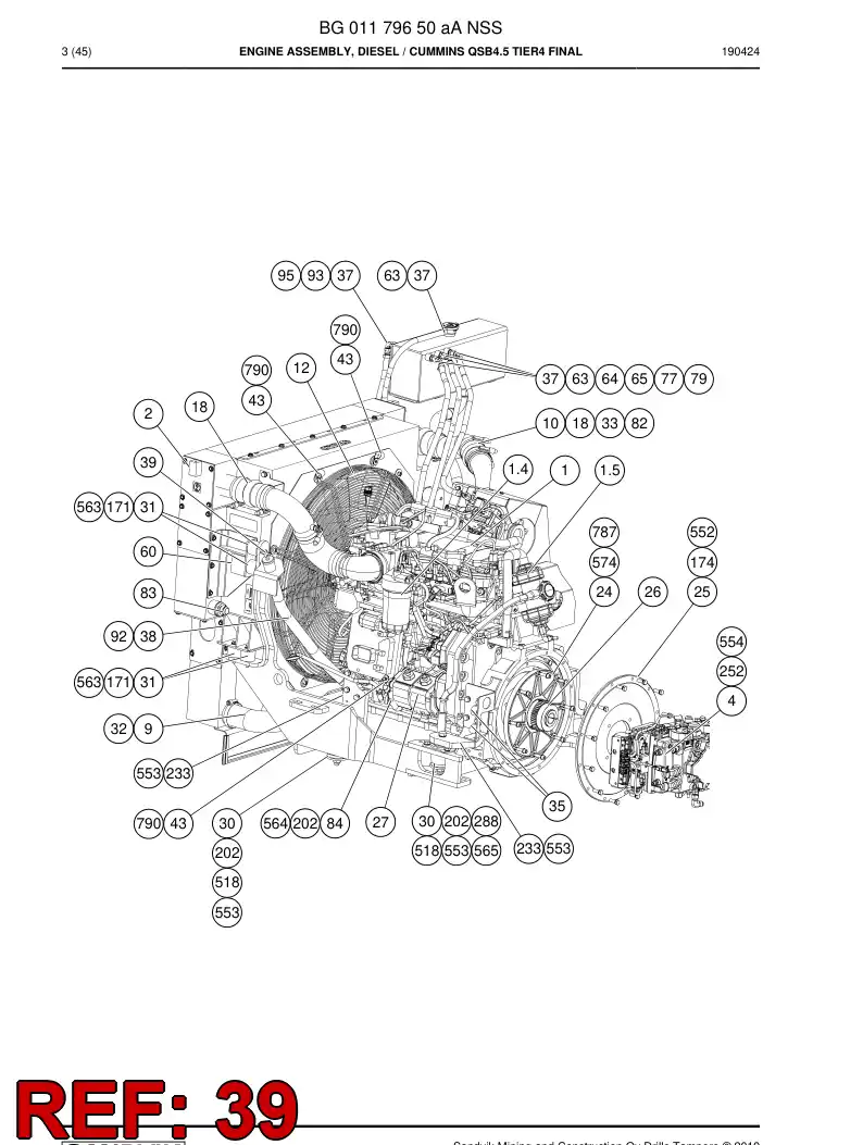 BG00398673b BG 003 986 73b Plug, Rubber - Sandvik Technical Drawing