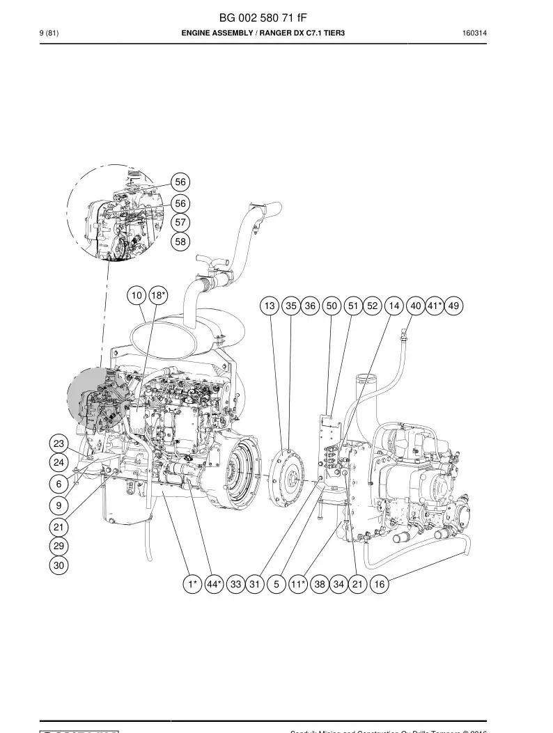 BG00398714a BG 003 987 14a Element, Filter - Sandvik Technical Drawing