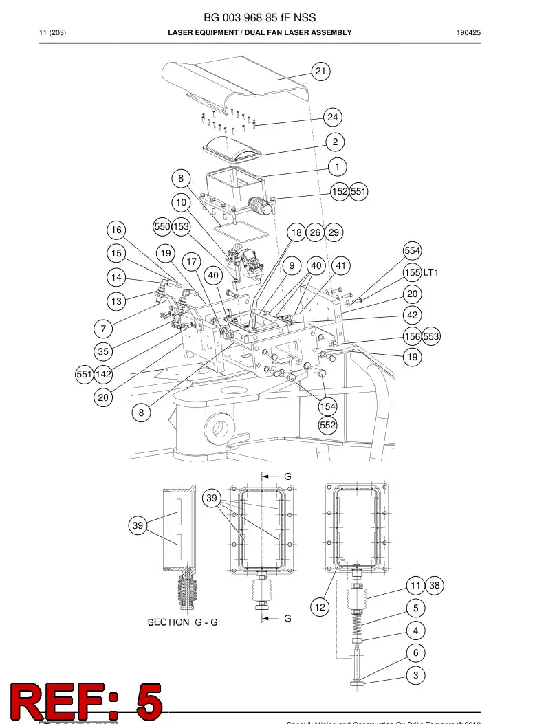 BG00398723a BG 003 987 23a Spring - Sandvik Technical Drawing