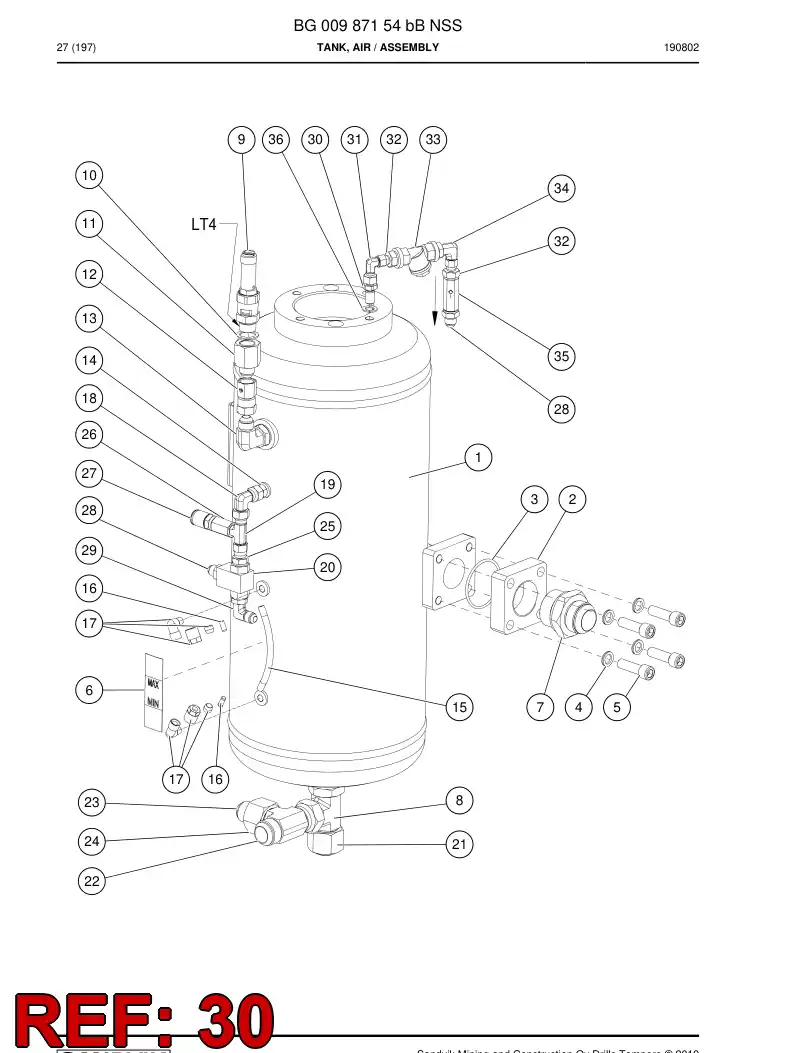 BG00399161a BG 003 991 61a Pipe, Drain - Sandvik Technical Drawing